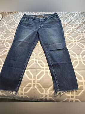 Old Navy Dark Blue Straight Leg Jeans with Contrast Stitching